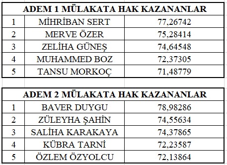 Mülakat Sonuçları